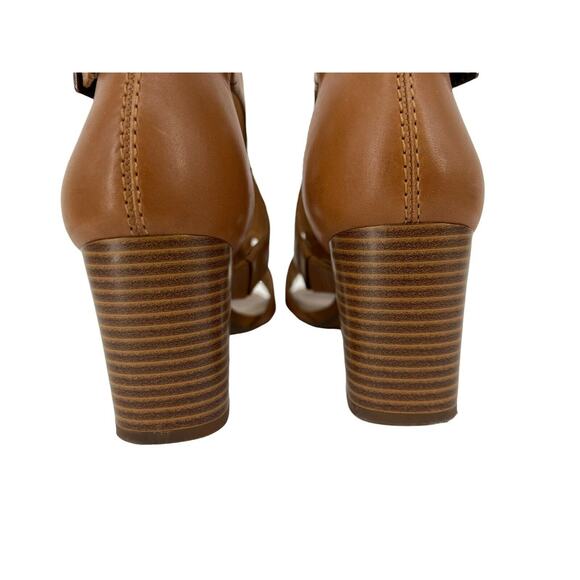 Clarks Womens Deva Heidi Tan Leather Ankle Strap Heels Size 8.5 M - Picture 6 of 9